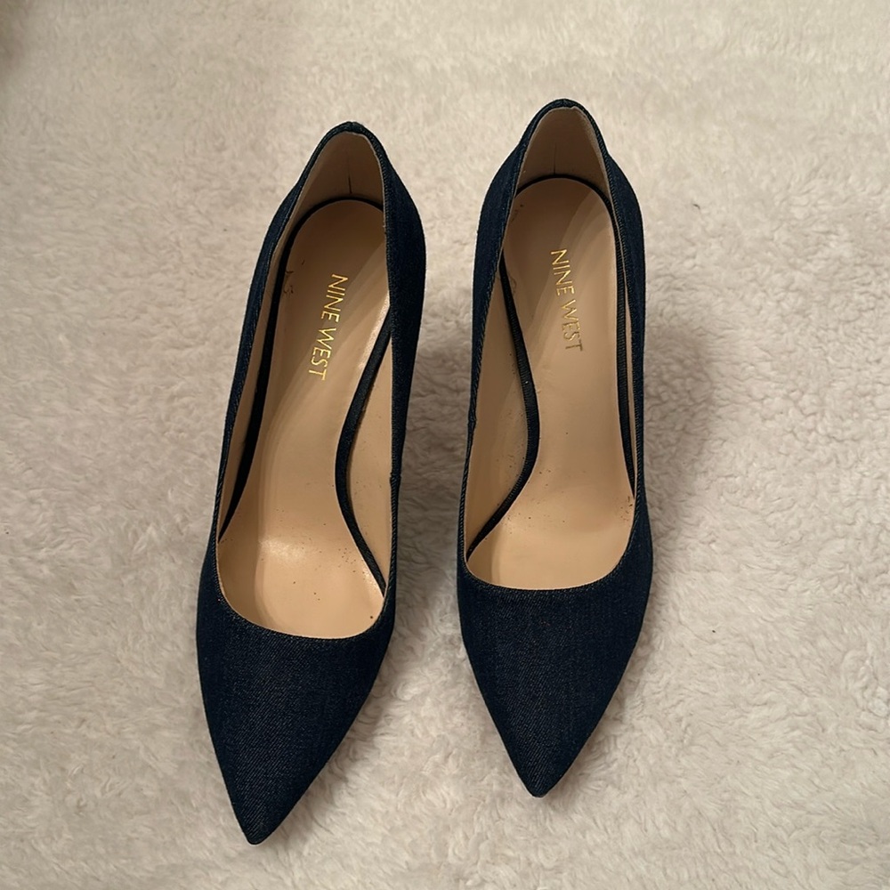 Nine West Denim heels size 6.5
